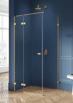 AVEXA PREMIUM Rett Dusjhjørne i Børstet Gull - Høyre (80 x 70 x 200)