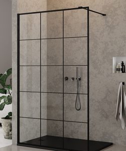 NEW YORK Rett Dusjvegg Sort (100 x 200)