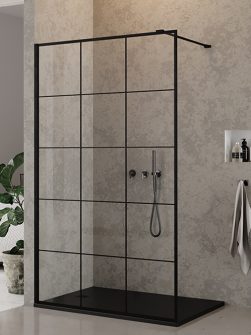 NEW YORK Rett Dusjvegg Sort (100 x 200)