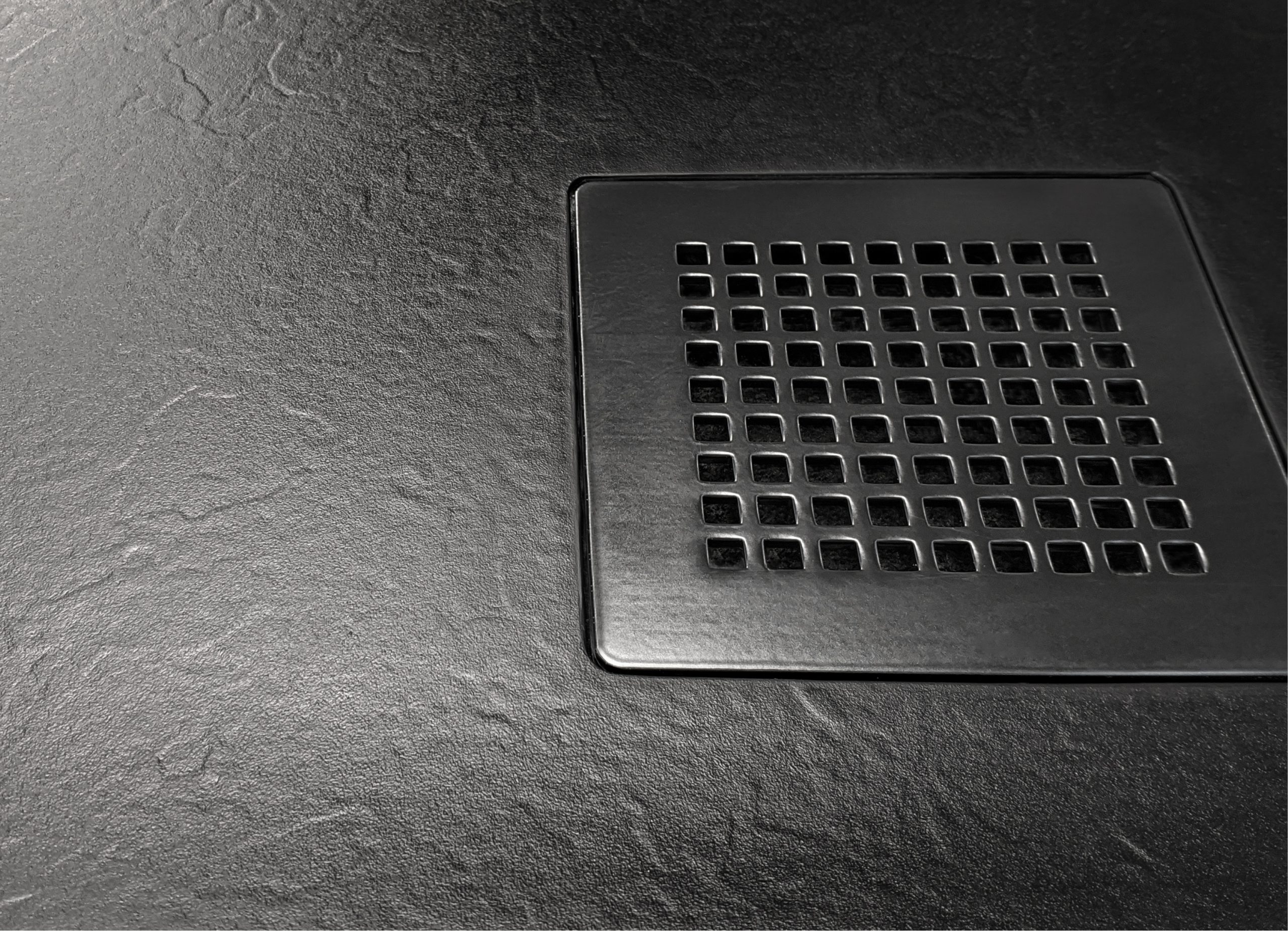 100x90x3 | MORI™ Dusjkar | Ultra-flat | Rektangulær | Naturstein | Sort - Bilde 5