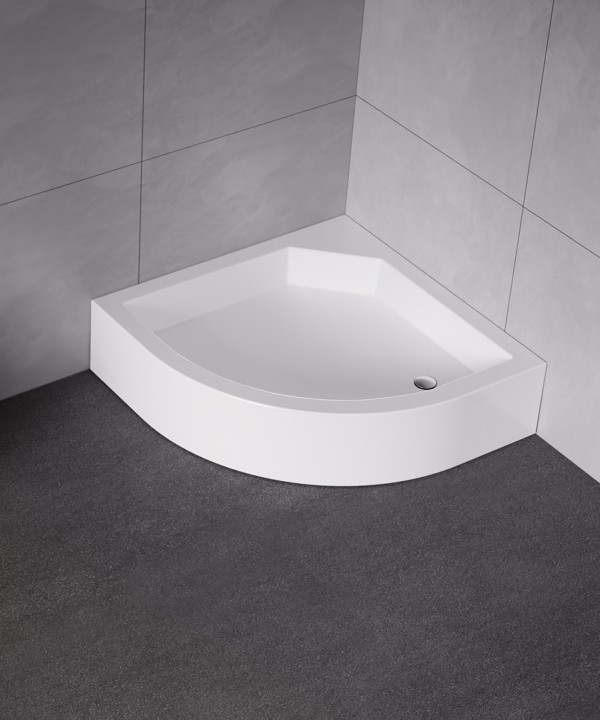 80x80x21 | ARTUS™ Dusjkar | Klassisk Buet | Nordisk Hvit