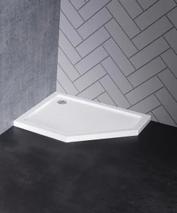 AZURA™ Dusjkar Femkantet Hvitt (100 x 80 x 5)