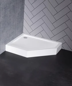 AZURA™ Dusjkar Femkantet Hvitt (80 x 100 x 15)