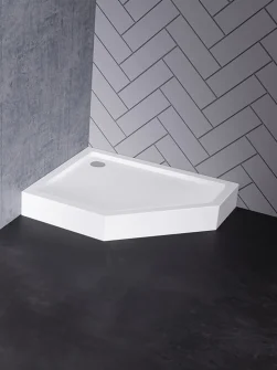 AZURA™ Dusjkar Femkantet Hvitt (80 x 100 x 15)