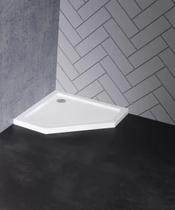 AZURA™ Dusjkar Femkantet Hvitt (80 x 80 x 5)