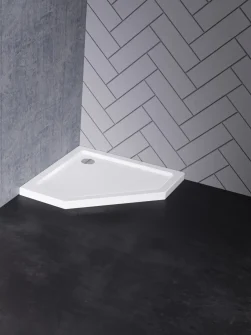 AZURA™ Dusjkar Femkantet Hvitt (80 x 80 x 5)