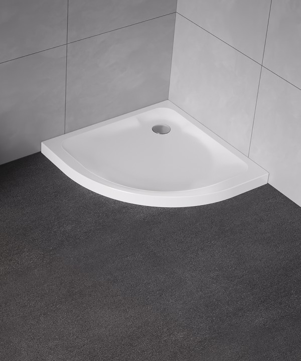 90x90x6 | CANTARE™ Dusjkar | Klassisk Buet | Hvit