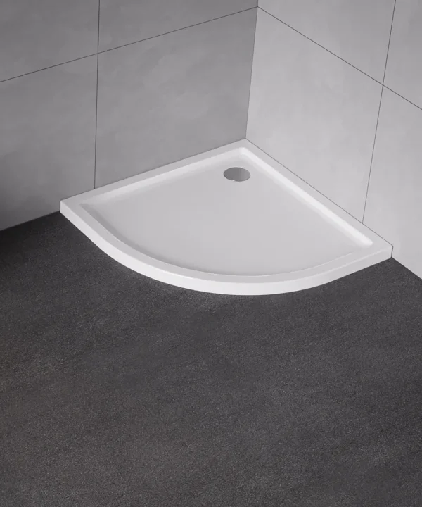 90x90x4,5 | NEW CANTARE™ Dusjkar | Klassisk Buet | Hvit