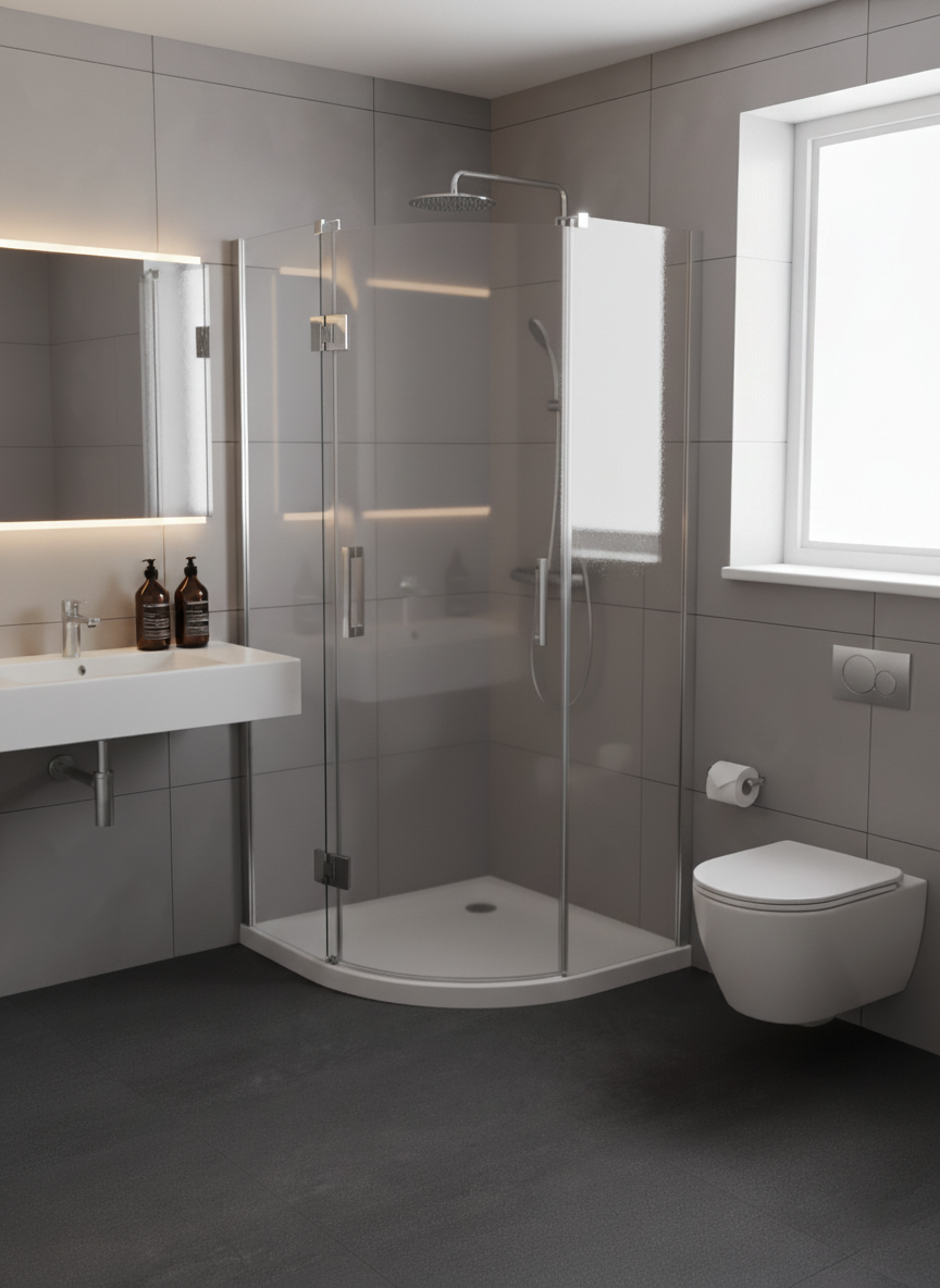 90x90x6 | CANTARE™ Dusjkar | Klassisk Buet | Hvit - Bilde 6