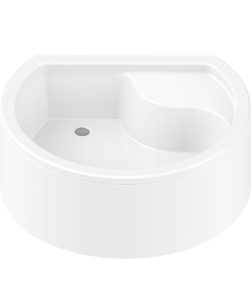 RONDO™ Halvrundt Dusjkar Hvitt (100 x 85 x 40)