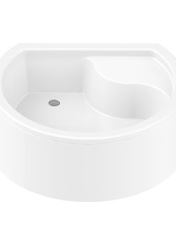 RONDO™ Halvrundt Dusjkar Hvitt (100 x 85 x 40)