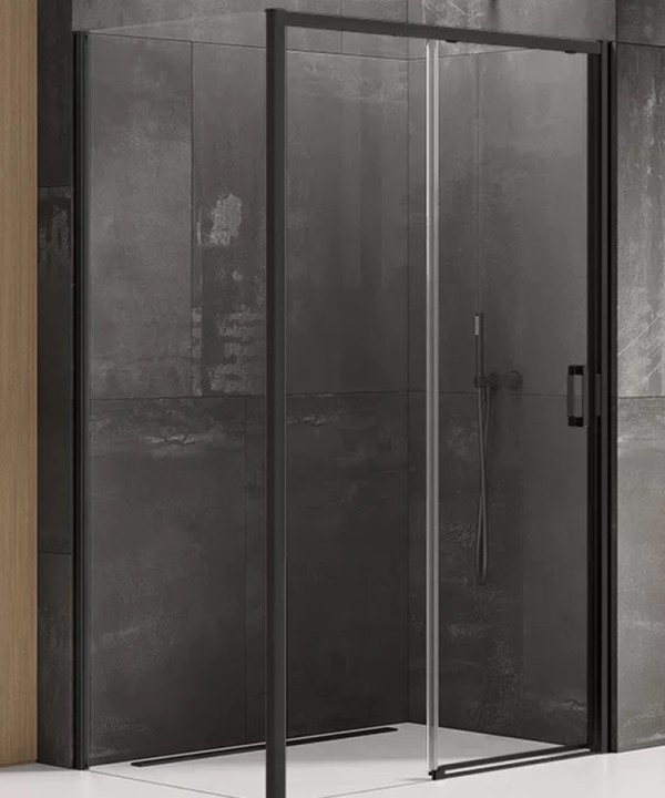 120x90x200 | PRIME™ Dusjhjørne | Venstre Skyvedør | Sort Matt