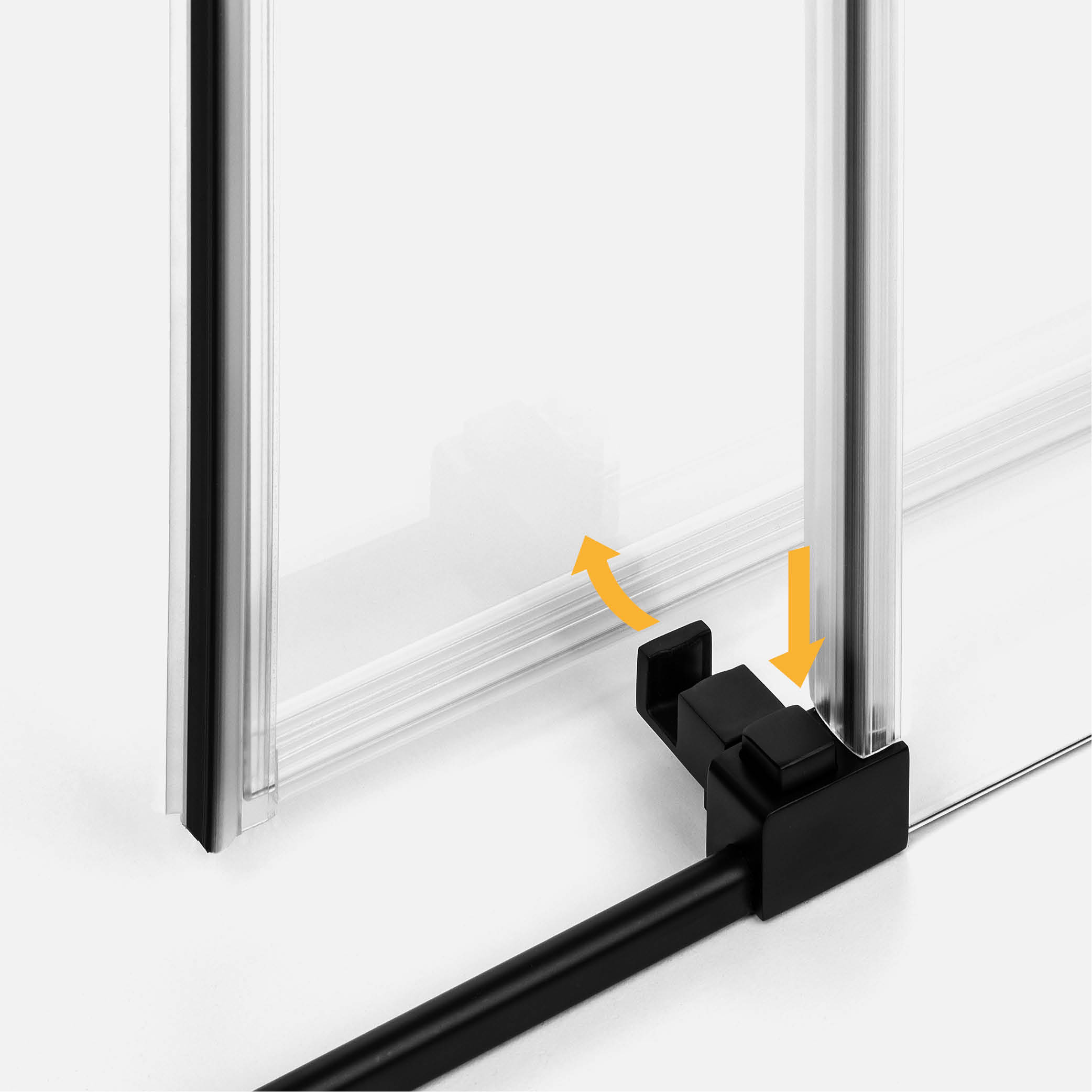 120x90x200 | PRIME™ Dusjhjørne | Fastfelt med skyvedør + Fastfelt | Venstre utgave | 6mm Glass | Sort Matt - Bilde 8