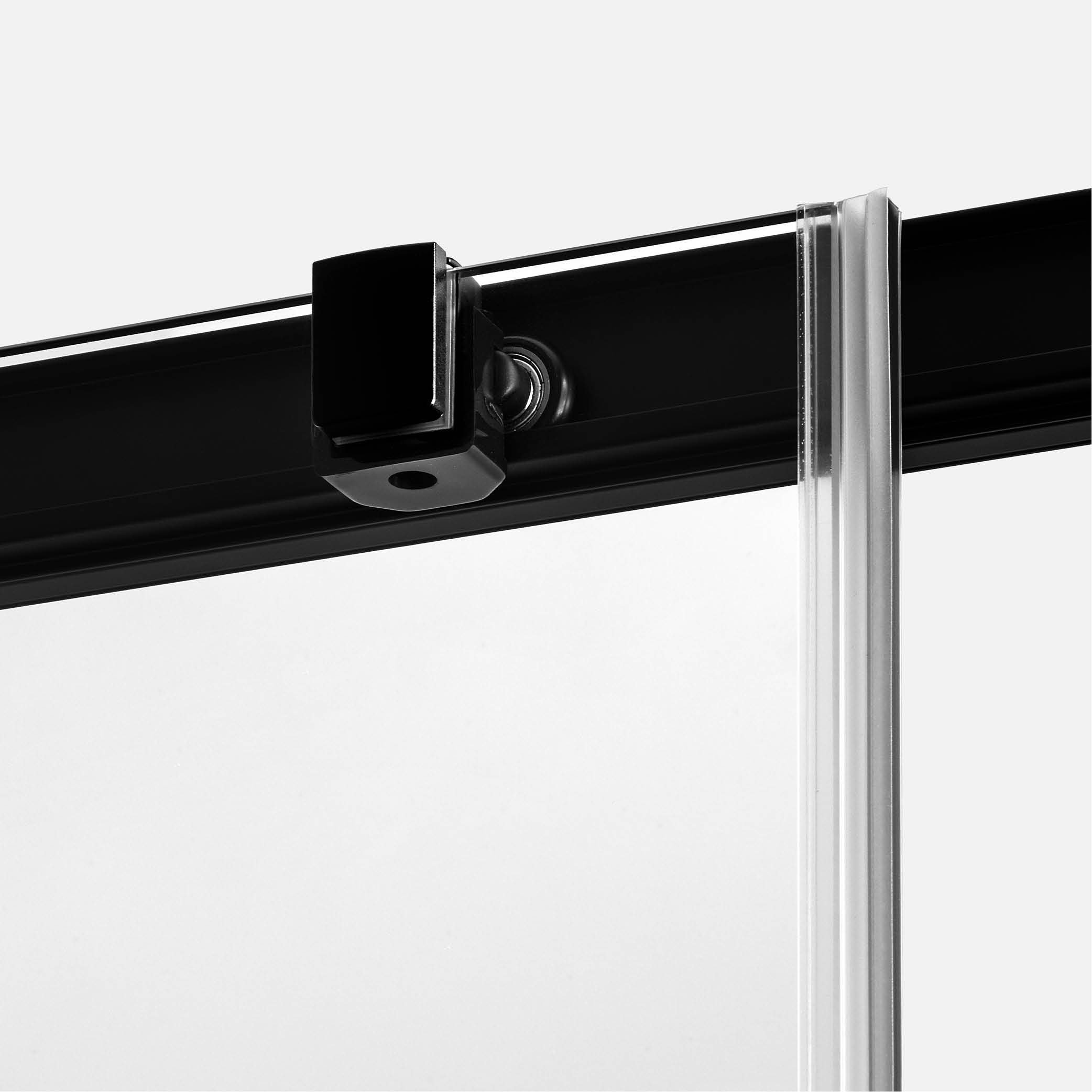 120x90x200 | PRIME™ Dusjhjørne | Fastfelt med skyvedør + Fastfelt | Venstre utgave | 6mm Glass | Sort Matt - Bilde 6