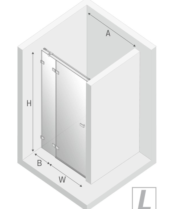 AVEXA Dusjvegg Sort med dør tekniske detaljer