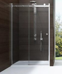 100x200 | DIORA™ Dusjvegg for nisje | Enkel Skyvedør | Høyglans Krom