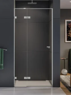 EVENTA Dusjvegg Sølv med dør (90 x 200)
