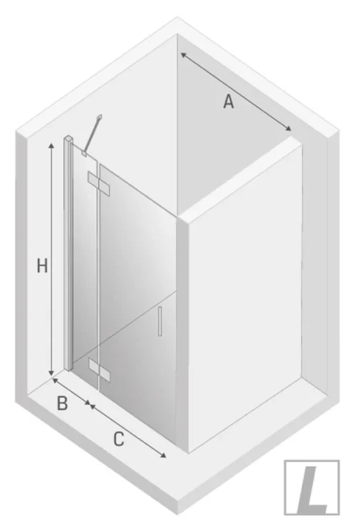 90x195 NEW RENOMA Dusjnisje m/Venstre svingdør - Bilde 2