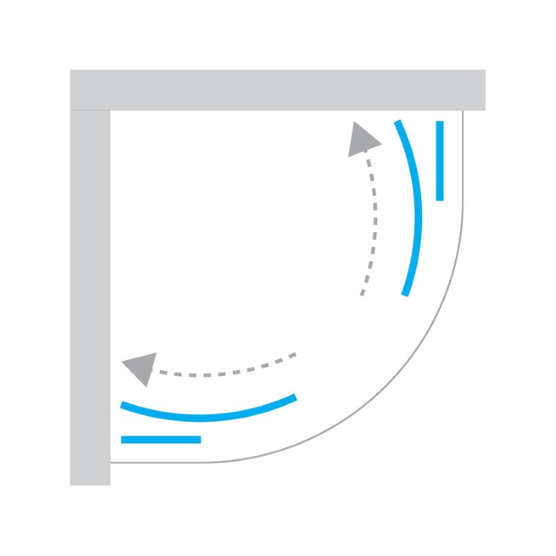 80x80x195 | NEW PRAKTIC™ Dusjhjørne | Doble skyvedører | 6mm Glass | Høyglans Krom - Bilde 4