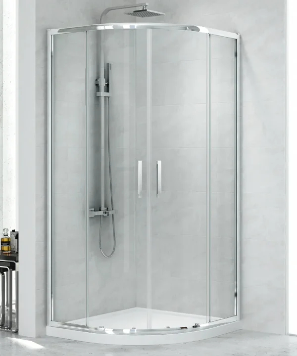 NEW PRAKTIC Dusjhjørne m:doble skivedører (80 x 80 x 195)