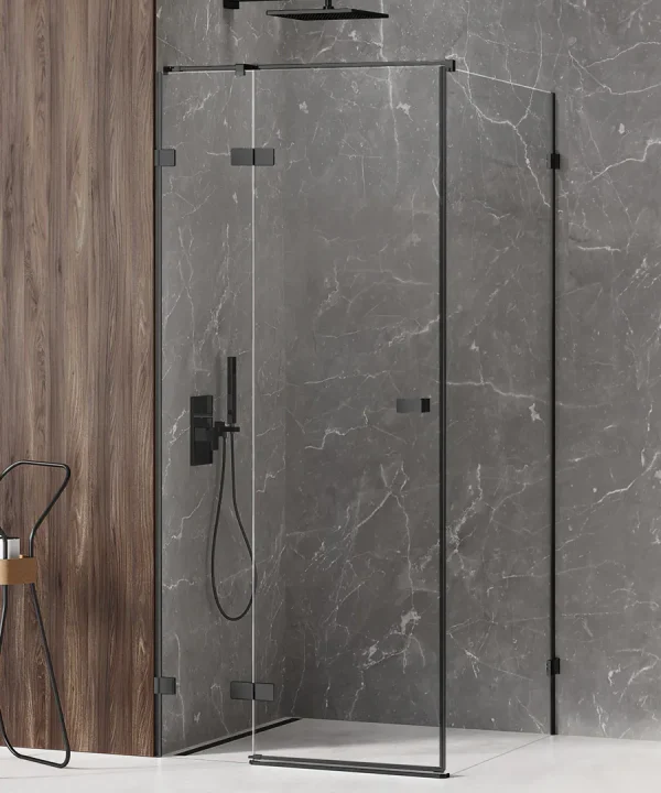 AVEXA Dusjhjørne Svart (90 x 90 x 200) – Venstre