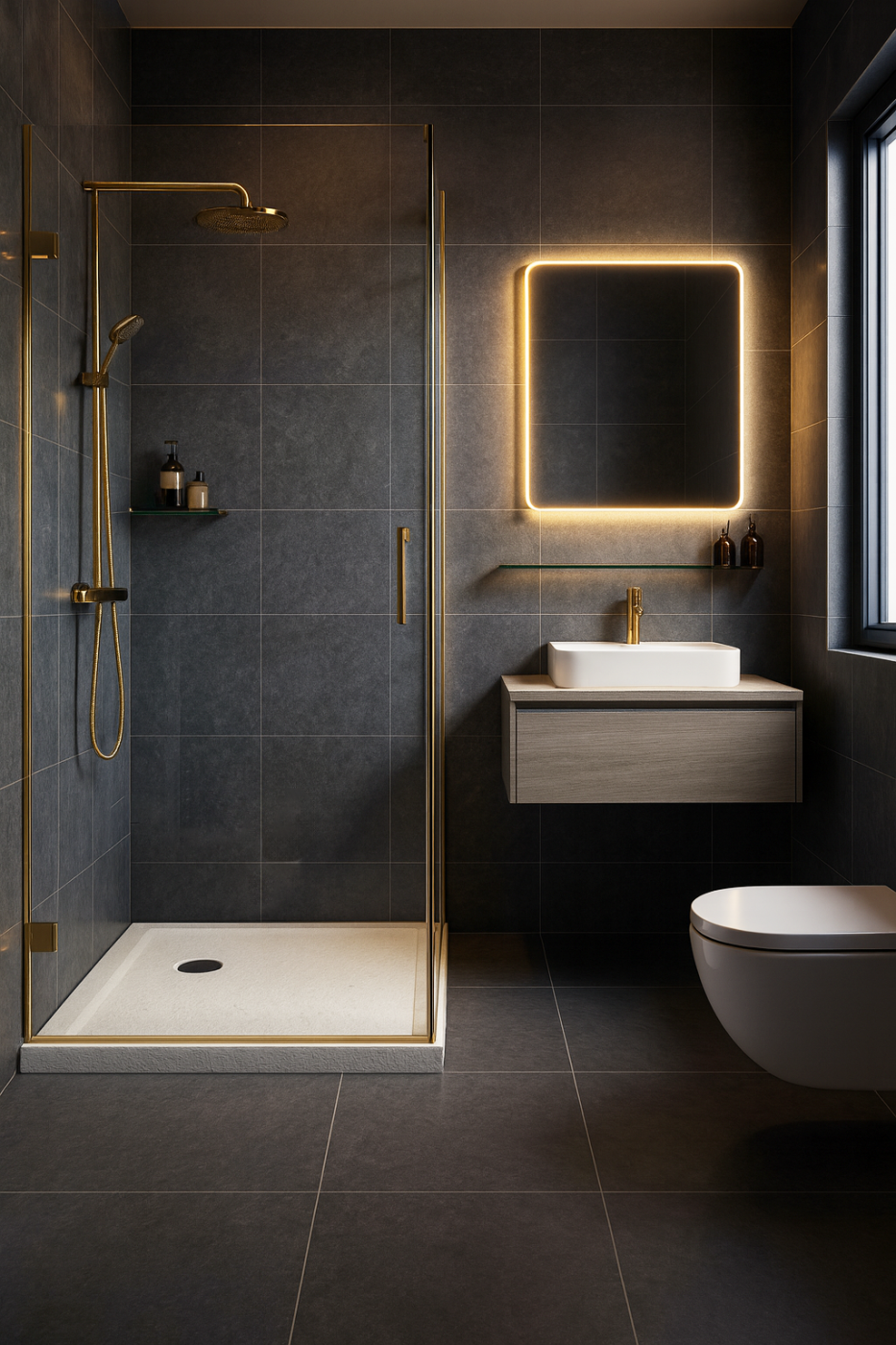 MILD STONE™ Dusjkar | Skifereffekt | Lav Kvadratisk Utgave - Bilde 7