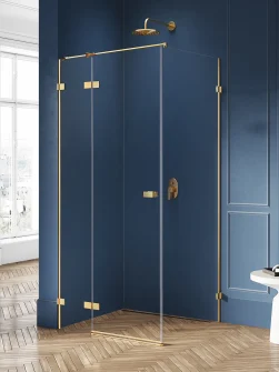 AVEXA PREMIUM Dusjhjørne i Børstet Gull – Venstre (90 x 120 x 200)