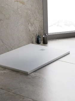 MORI™ Dusjkar i Hvit Konglomerat (100 x 90 x 3)