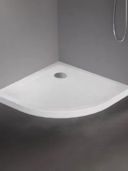 MILD STONE ™ Kvadrant Dusjkar – Hvit teksturert Akryl (90 x 90 x 4,5)