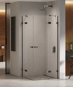 Dusjhjørne 120x110x200 - EVENTA LUX - Black Chrome