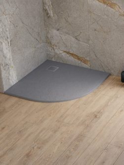 90x90x3 Ultra Flat Dusjkar - MORI i Grå Naturstein (NYHET)