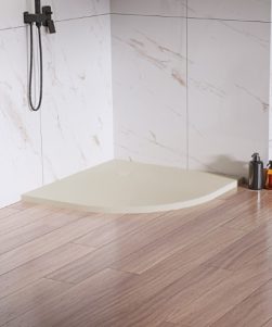 90x90x3,5 Ultra Flat Dusjkar - NEX SHADE - i Beige Konglomerat (NYHET)