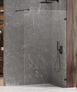 90x200 AVEXA Walk-in i Sort Matt/Klart Glass