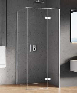 80x80x195 NEW RENOMA Dusjhjørne - Høyre i Høyglans Krom