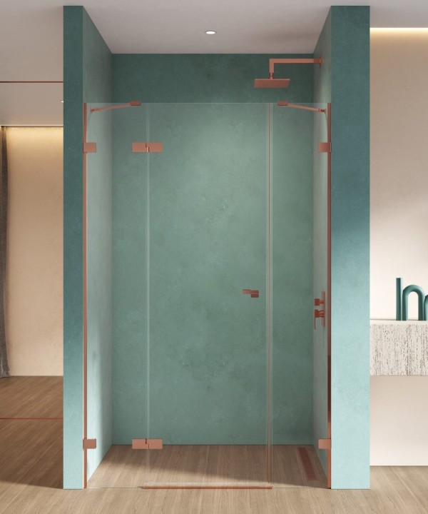 EVENTA Enkel nisjedør med ekstra vegg i Polert kobber