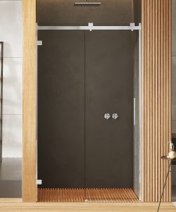 160x200 SOFTI X - Dusjnisje m/Skivedør - 8mm glass - Høyglans Krom