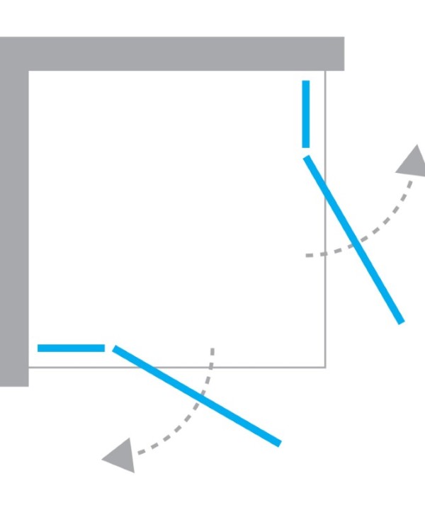 Døråpning - to mindre fastvegg og to svingdører