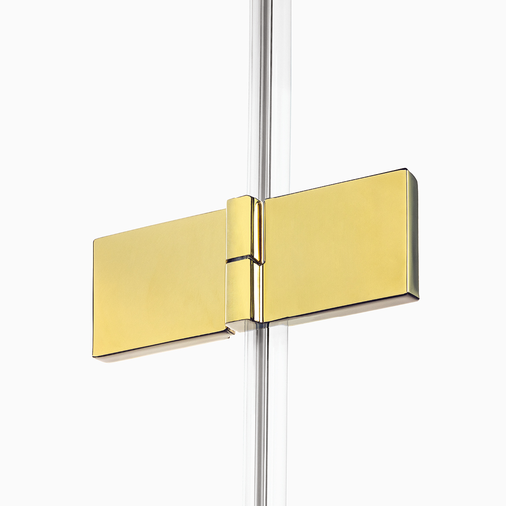 AVEXA LUX Dusjhjørne – Venstre Enkeltdør + Fastvegg i Blank Gull - Bilde 5