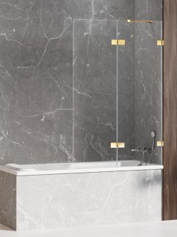 AVEXA LUX badekarvegger m/høyre fastvegg og svingdør - 6 mm glass