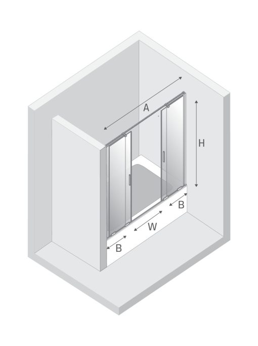SMART Badekarvegger med doble skyvedører - 8 mm glass - Bilde 2