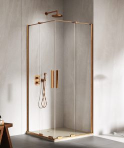 SMART Dusjhjørne m/fastvegger + doble skivedører - 8mm glass