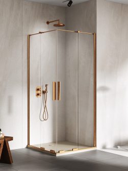 SMART Dusjhjørne m/fastvegger + doble skivedører - 8mm glass