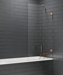 AVEXA badekarvegg - 6mm Fastvegg m/diagonal beslag