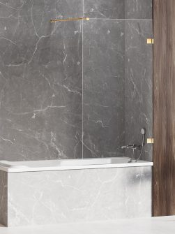 AVEXA LUX badekarvegg - 6mm Fastvegg m/Vinkelrett beslag