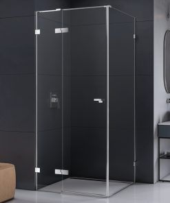 EVENTA Dusjhjørne – Høyre Enkeltdør + Fastvegg i Høyglans Krom