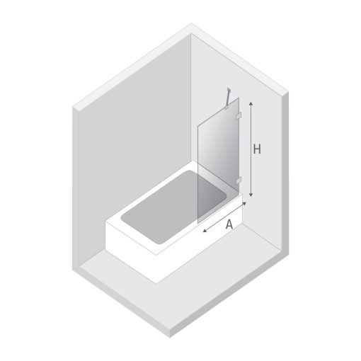 AVEXA LUX badekarvegg - 6mm Fastvegg m/diagonal beslag - Bilde 2