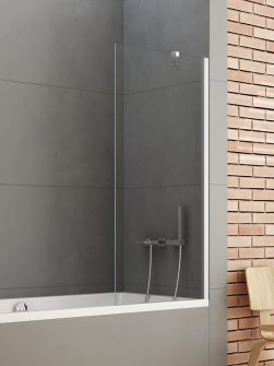 NEW SOLEO Fast Badekarvegg med diagonal beslag