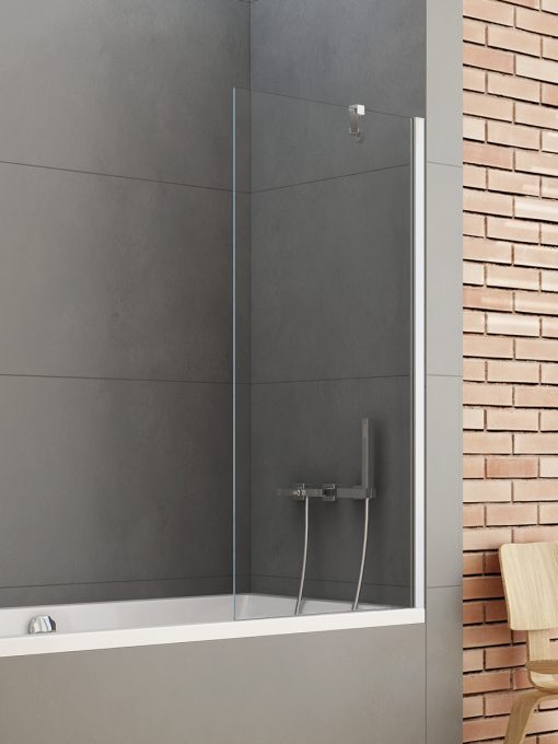 NEW SOLEO Fast Badekarvegg med diagonal beslag