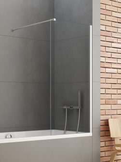 NEW SOLEO Fast Badekarvegg med vinkelrett beslag