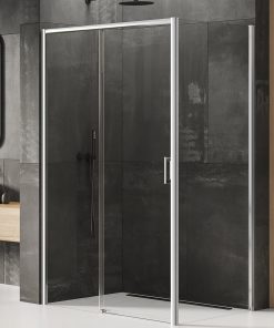 PRIME Dusjhjørne m/Høyre skyvedør + Fast vegg